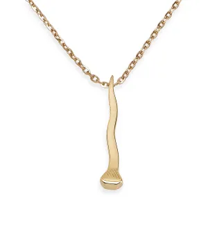 Crooked Nail Necklace, 14k Gold