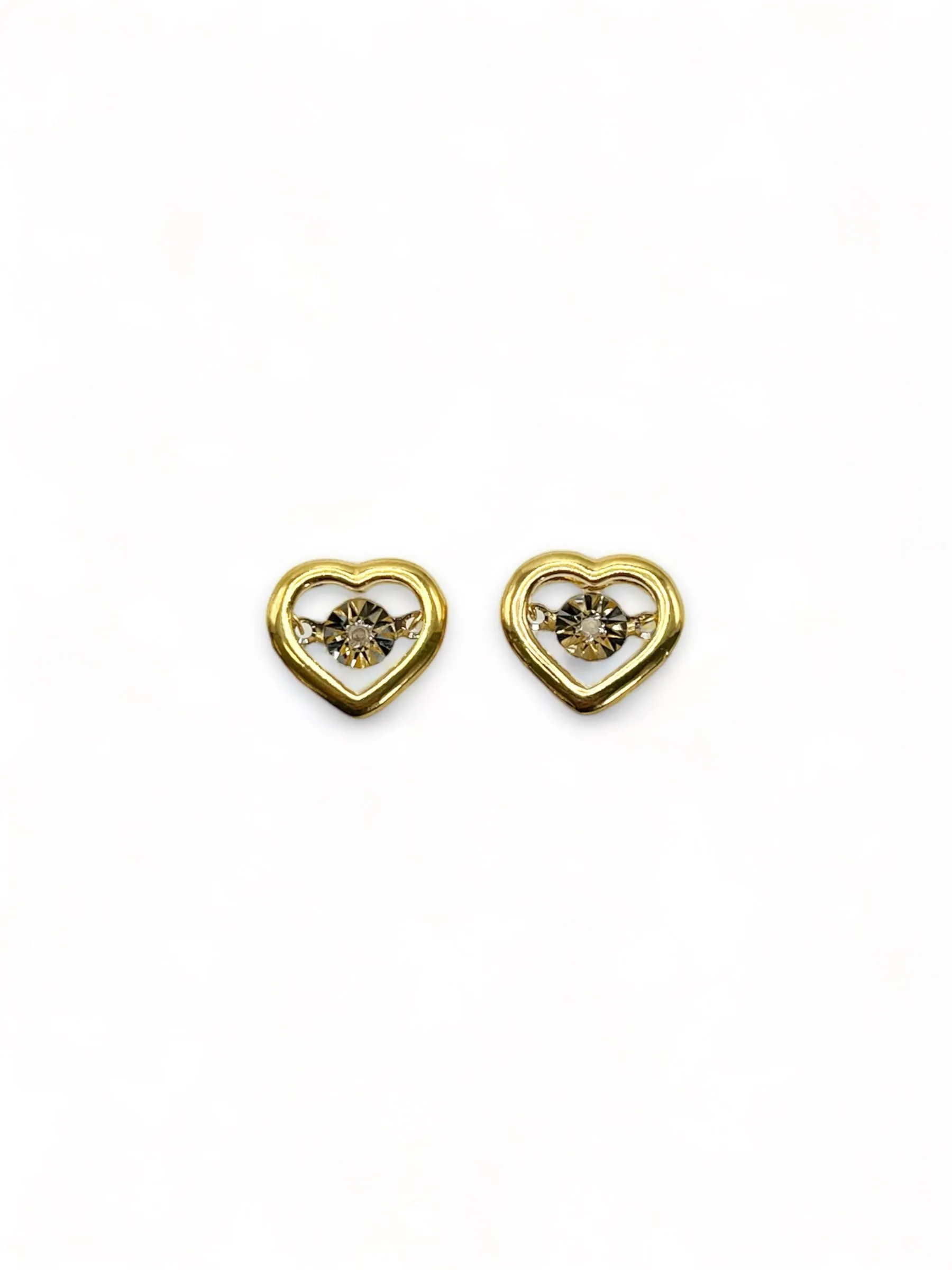 DANCING NATURAL DIAMOND HEART EARRINGS