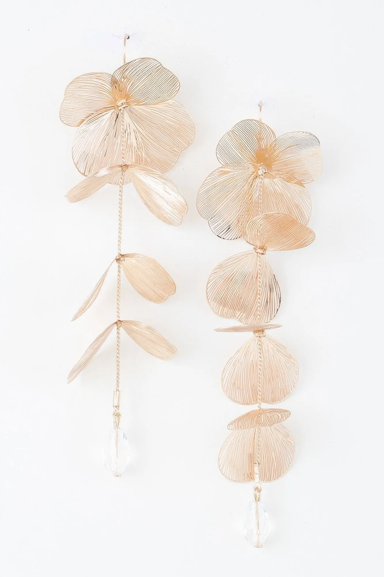 Delicate Flower Crystal Drop Earrings