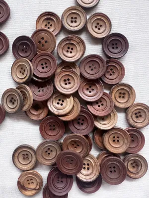 Double Ridged Vintage Wooden Buttons