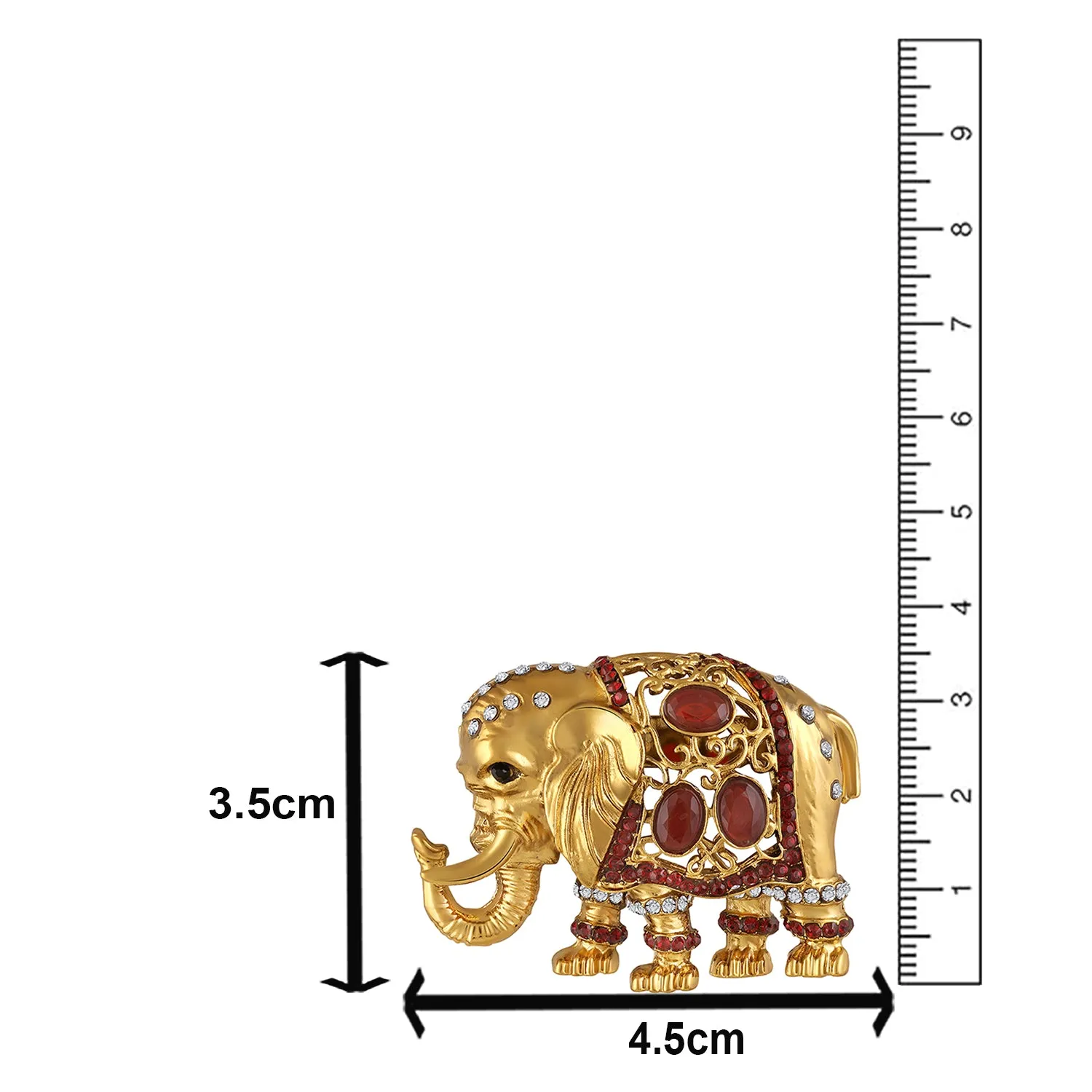 Elephant-Shaped Studded Wedding Brooch