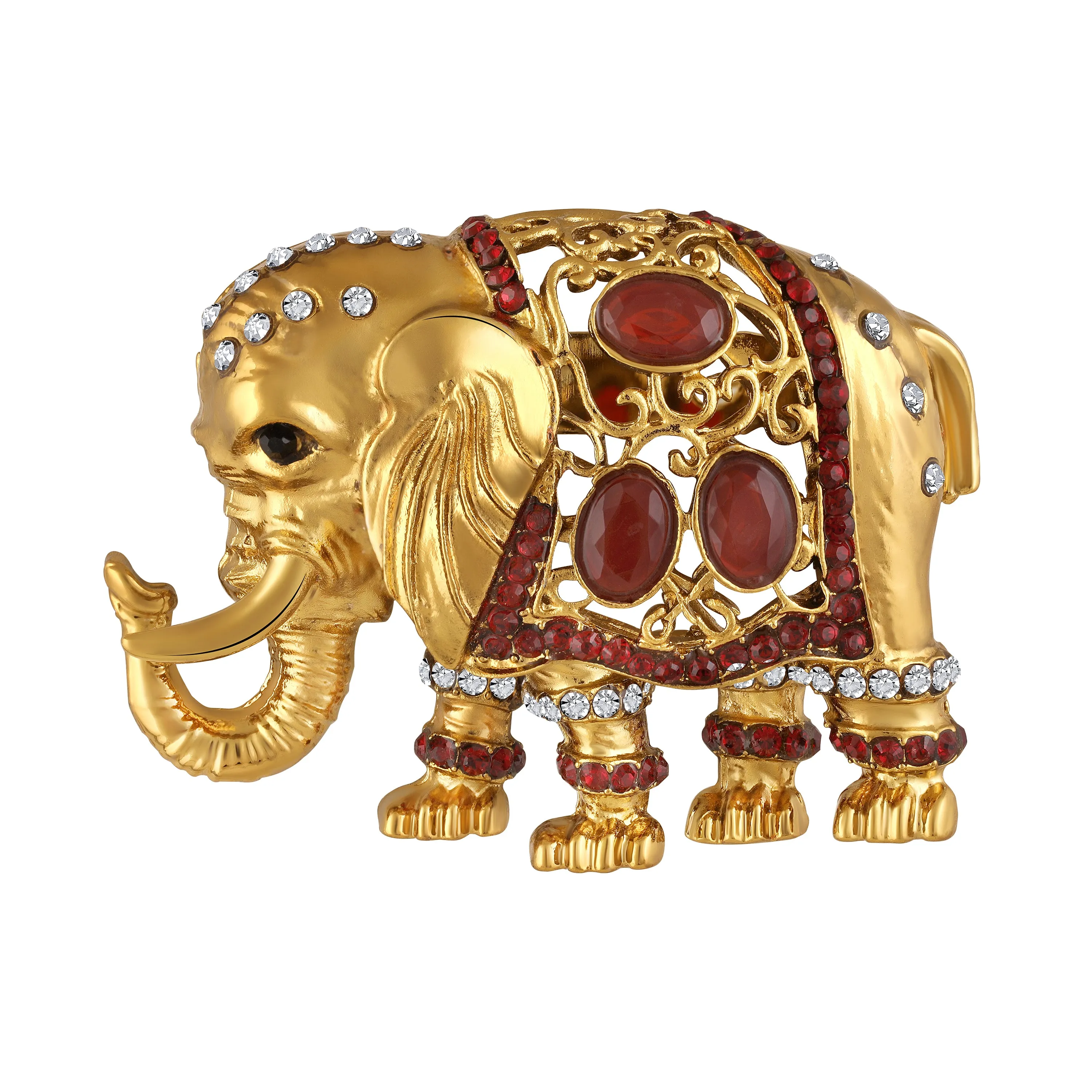 Elephant-Shaped Studded Wedding Brooch