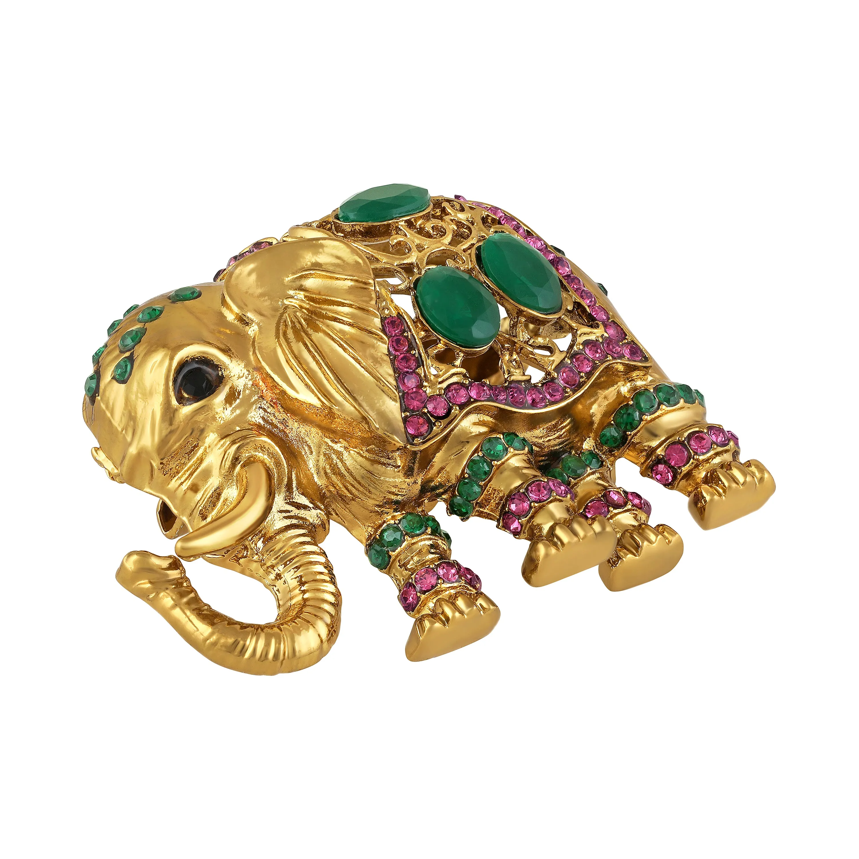 Elephant-Shaped Studded Wedding Brooch