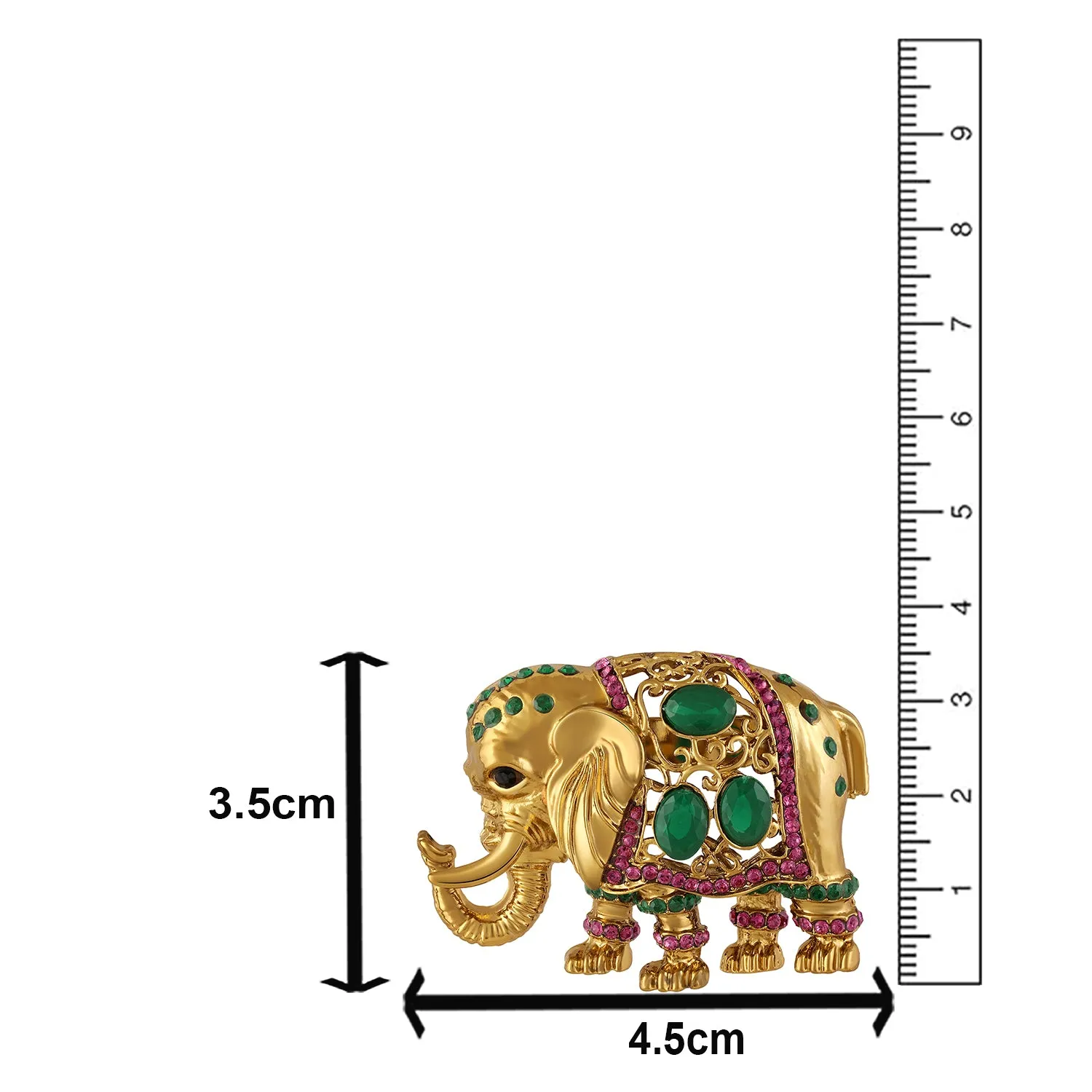 Elephant-Shaped Studded Wedding Brooch