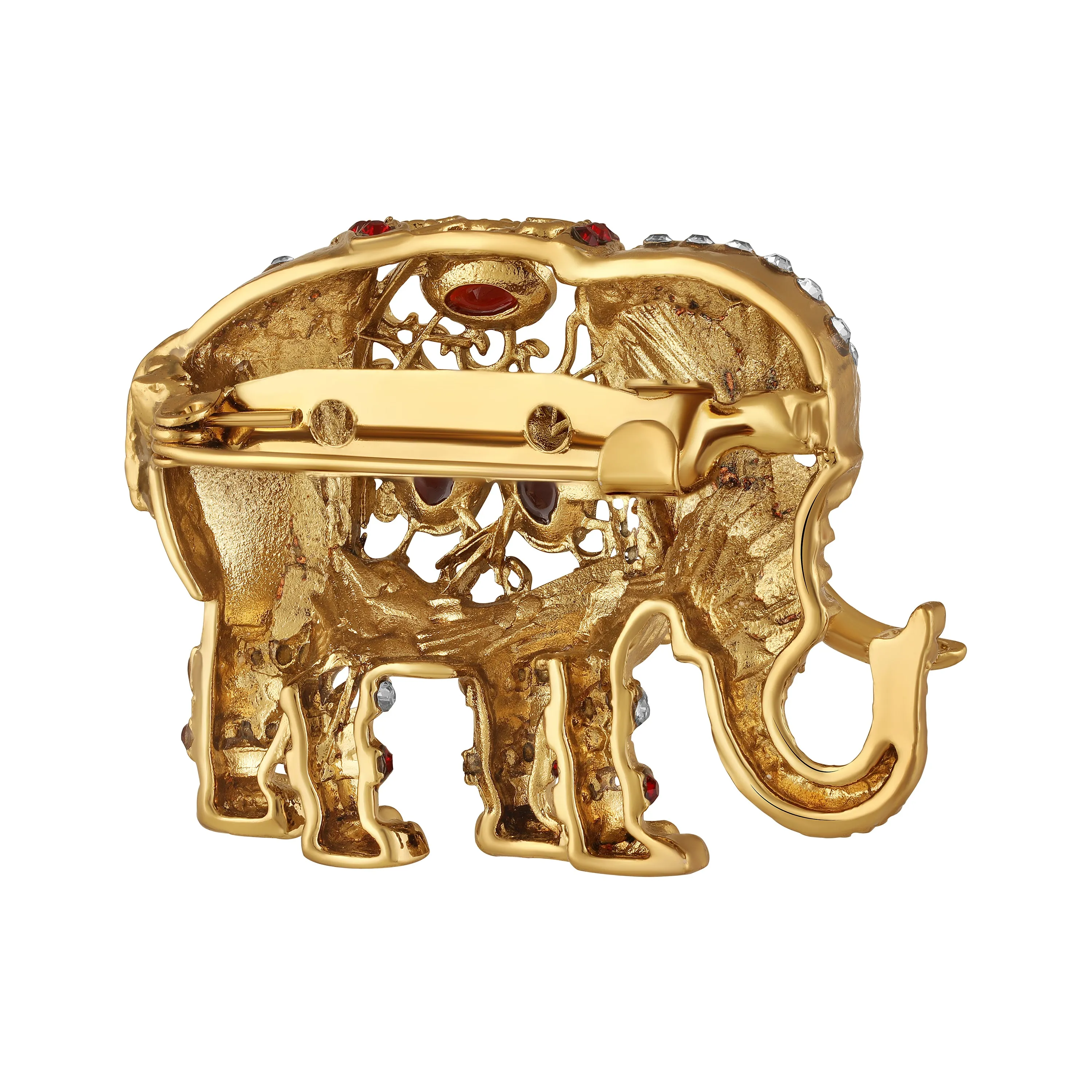 Elephant-Shaped Studded Wedding Brooch