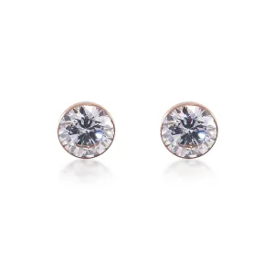 ER201RG B.Tiff Rose Gold 2 ct Solitaire Stud Earrings