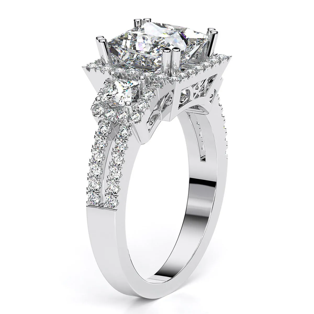 Erica - Princess Moissanite Engagement Ring