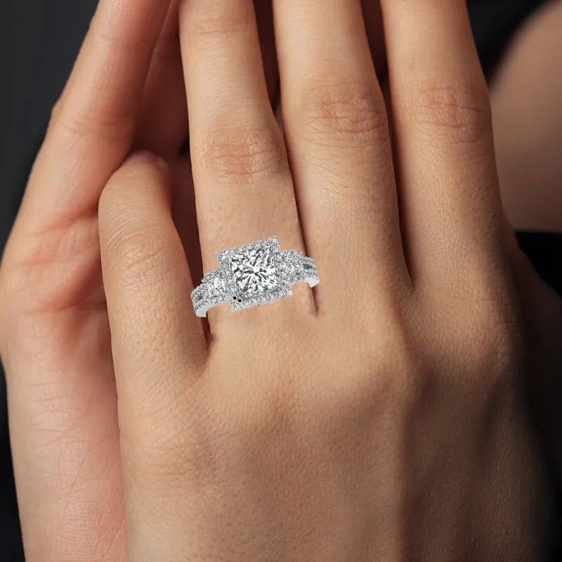 Erica - Princess Moissanite Engagement Ring