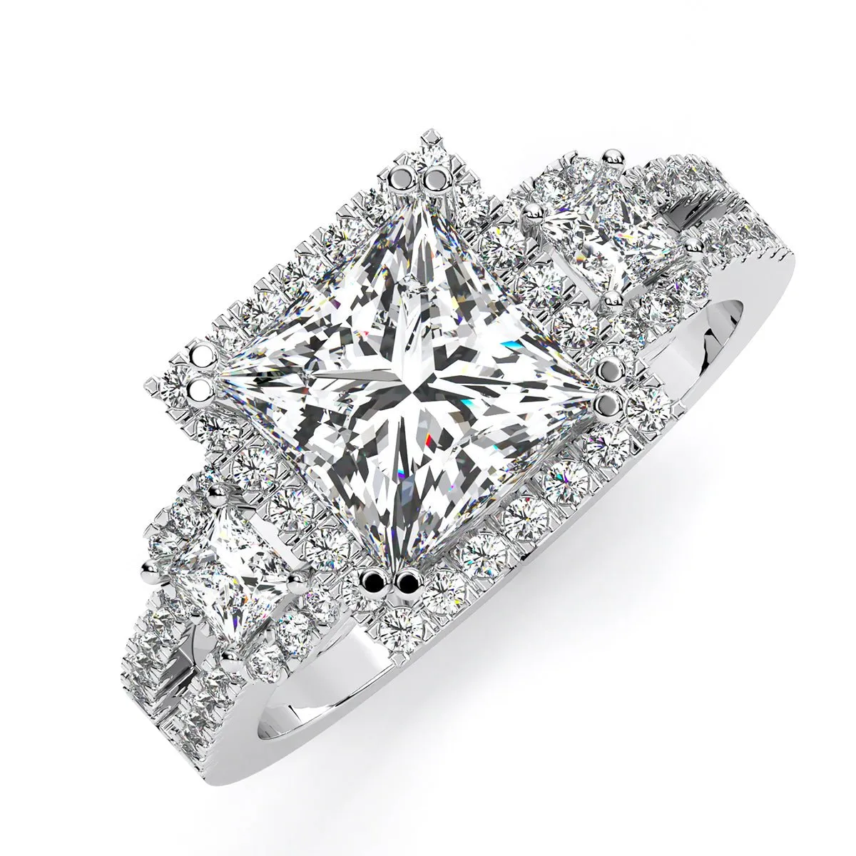 Erica - Princess Moissanite Engagement Ring