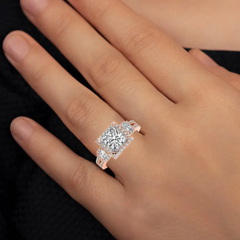 Erica - Princess Moissanite Engagement Ring