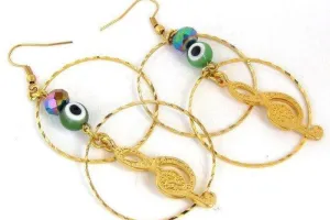 Evil eye earringsgold hoops