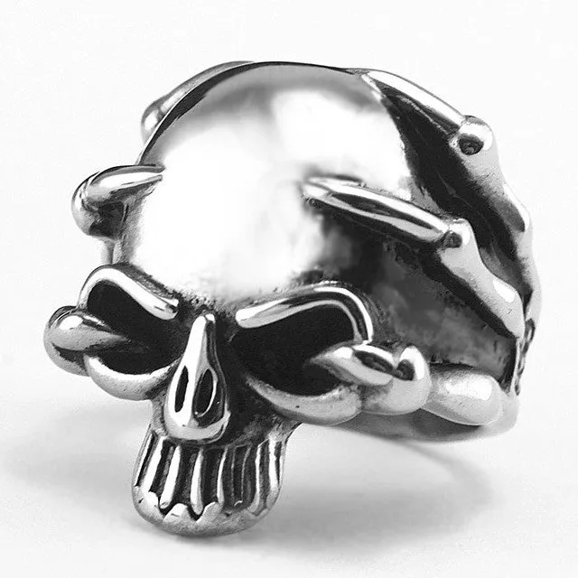 Fine jewelry 316L Stainless Steel Men's Skull Rings Punk Vintage Party Skeleton Jewelry