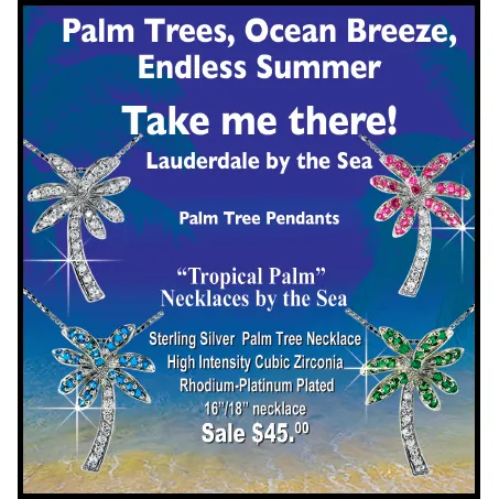 Florida Cabernet Palm Tree Necklace