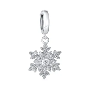 Frozen CZ Christmas Charm Bead Sparkling Snowflake for European Bracelets