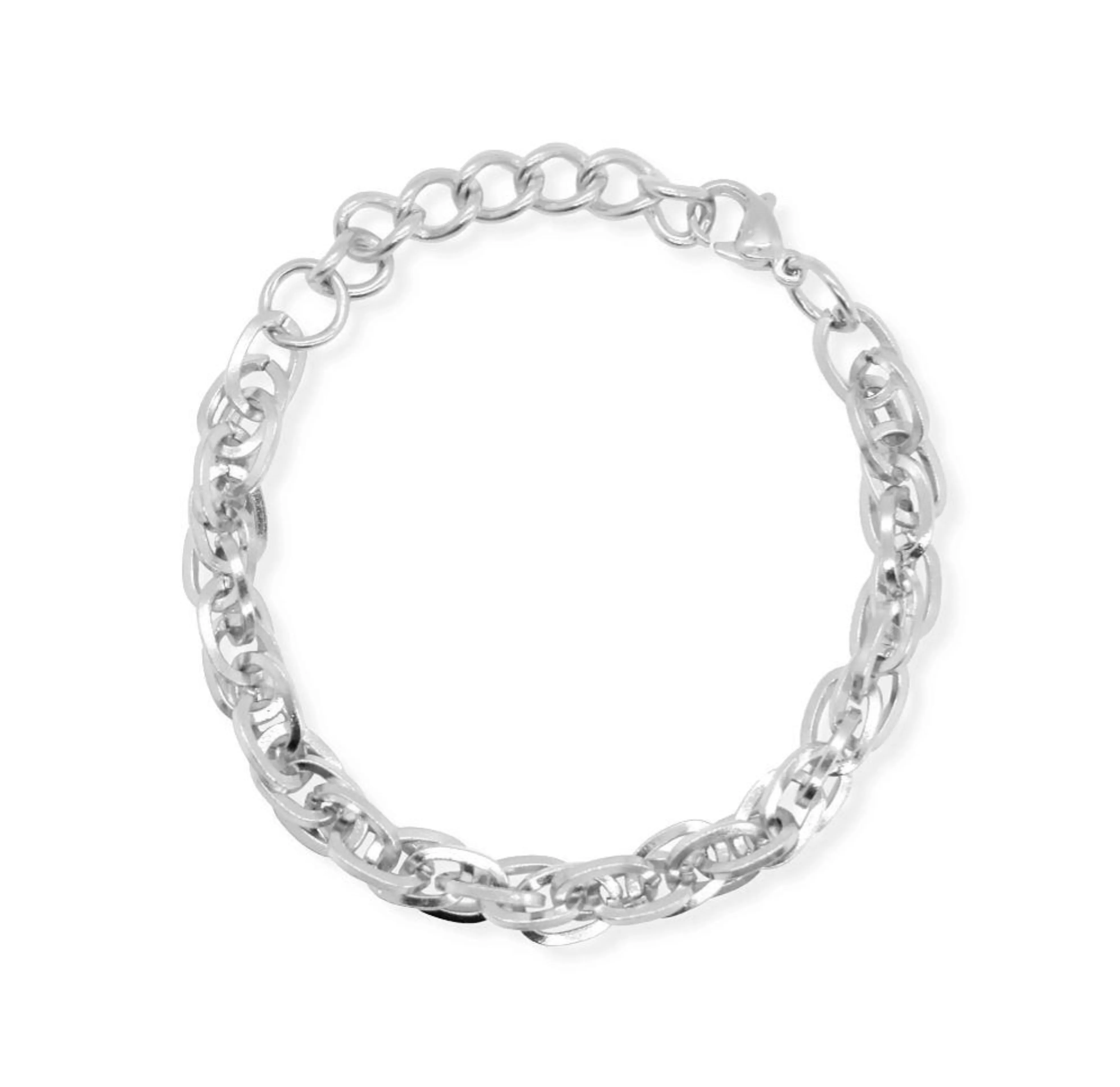 GEMMA SILVER ROPE CHAIN BRACELET