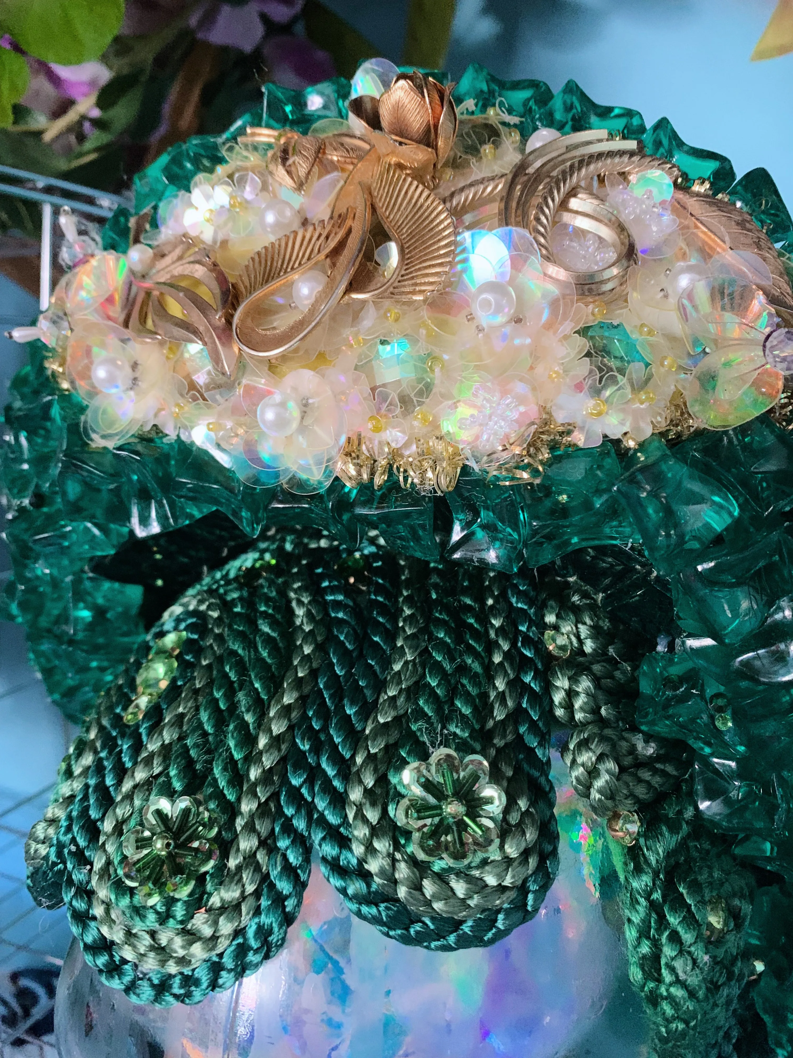 Gold and Green Queen Crystal Crown