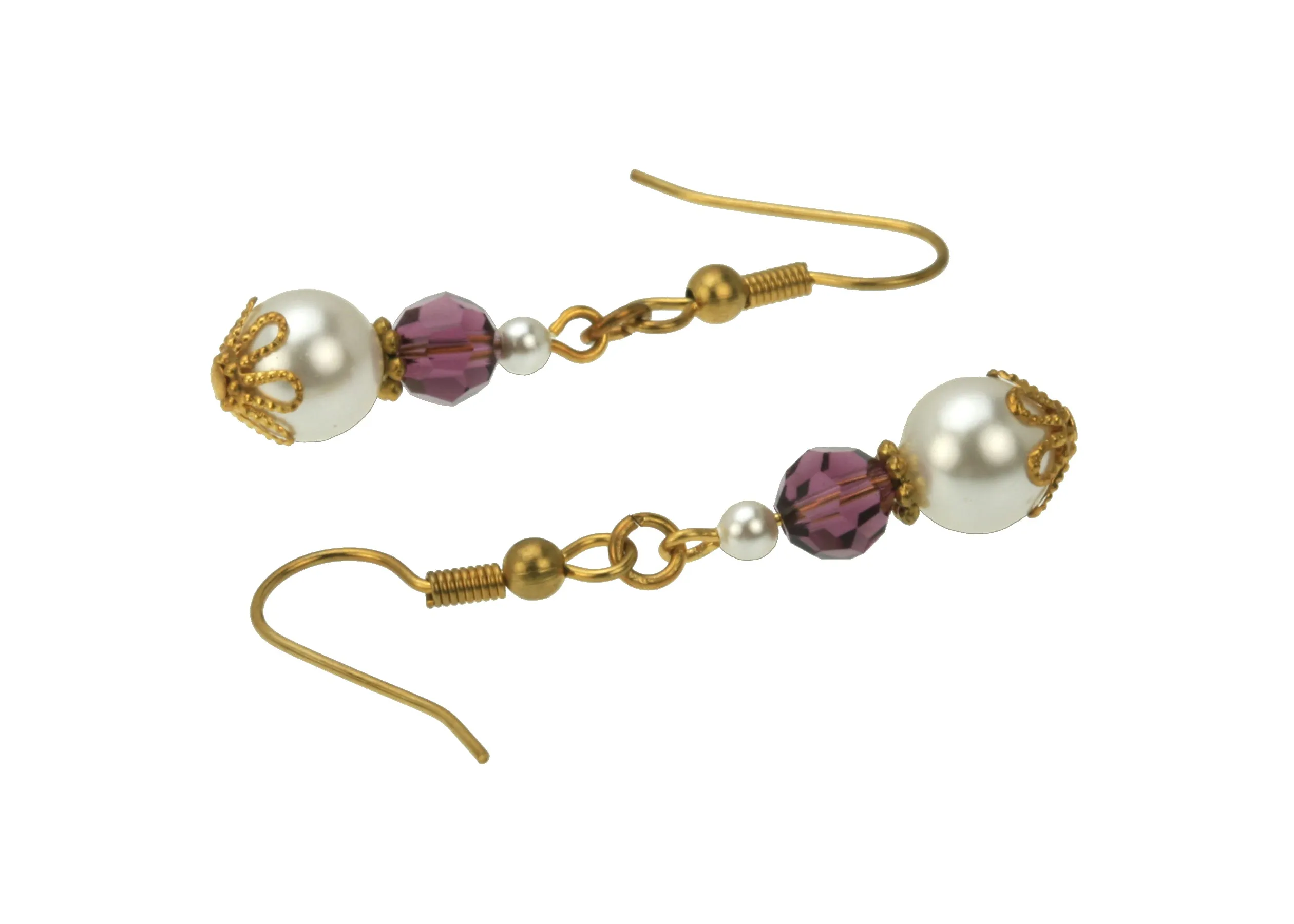 Gold February Birthstone Earrings