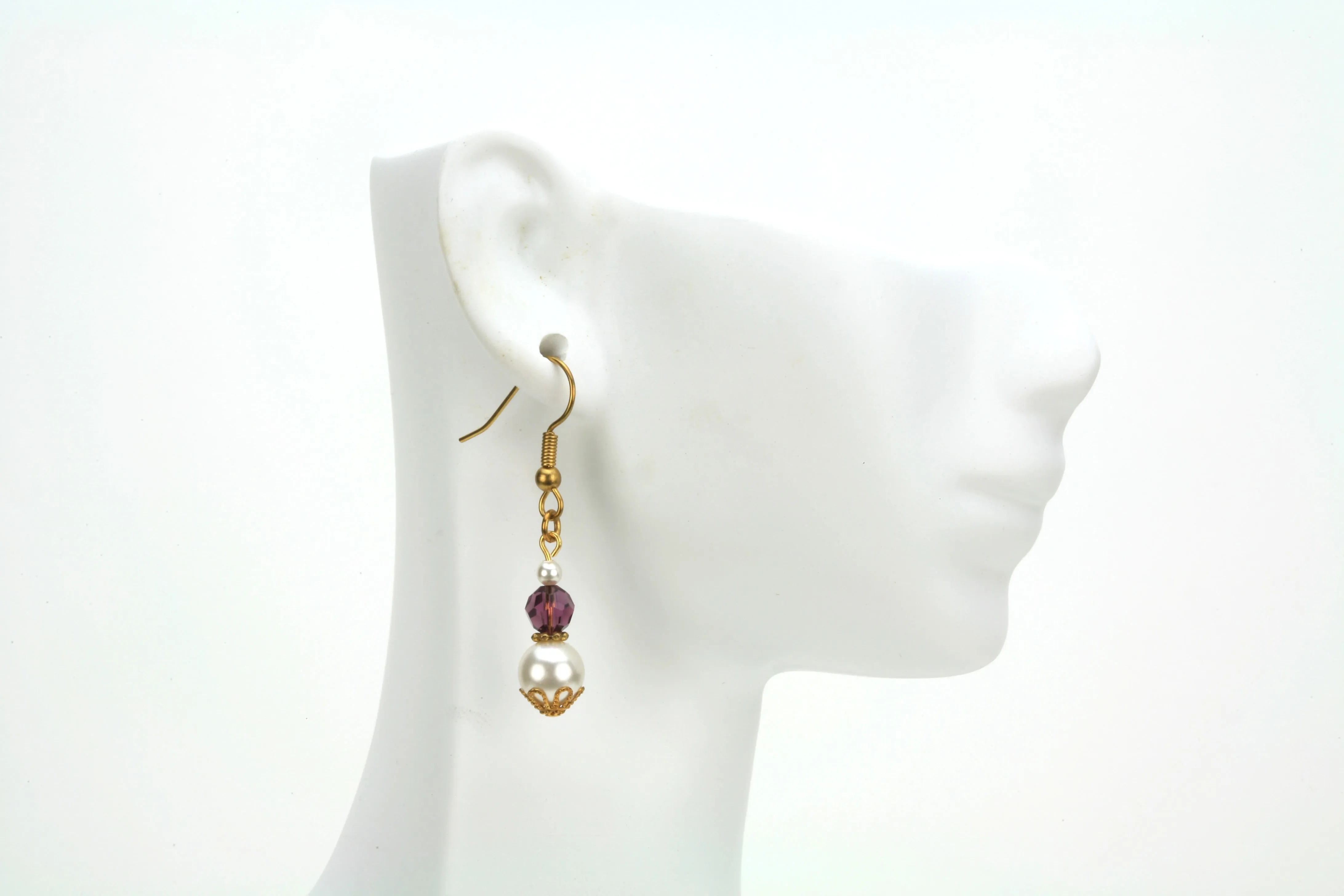 Gold February Birthstone Earrings