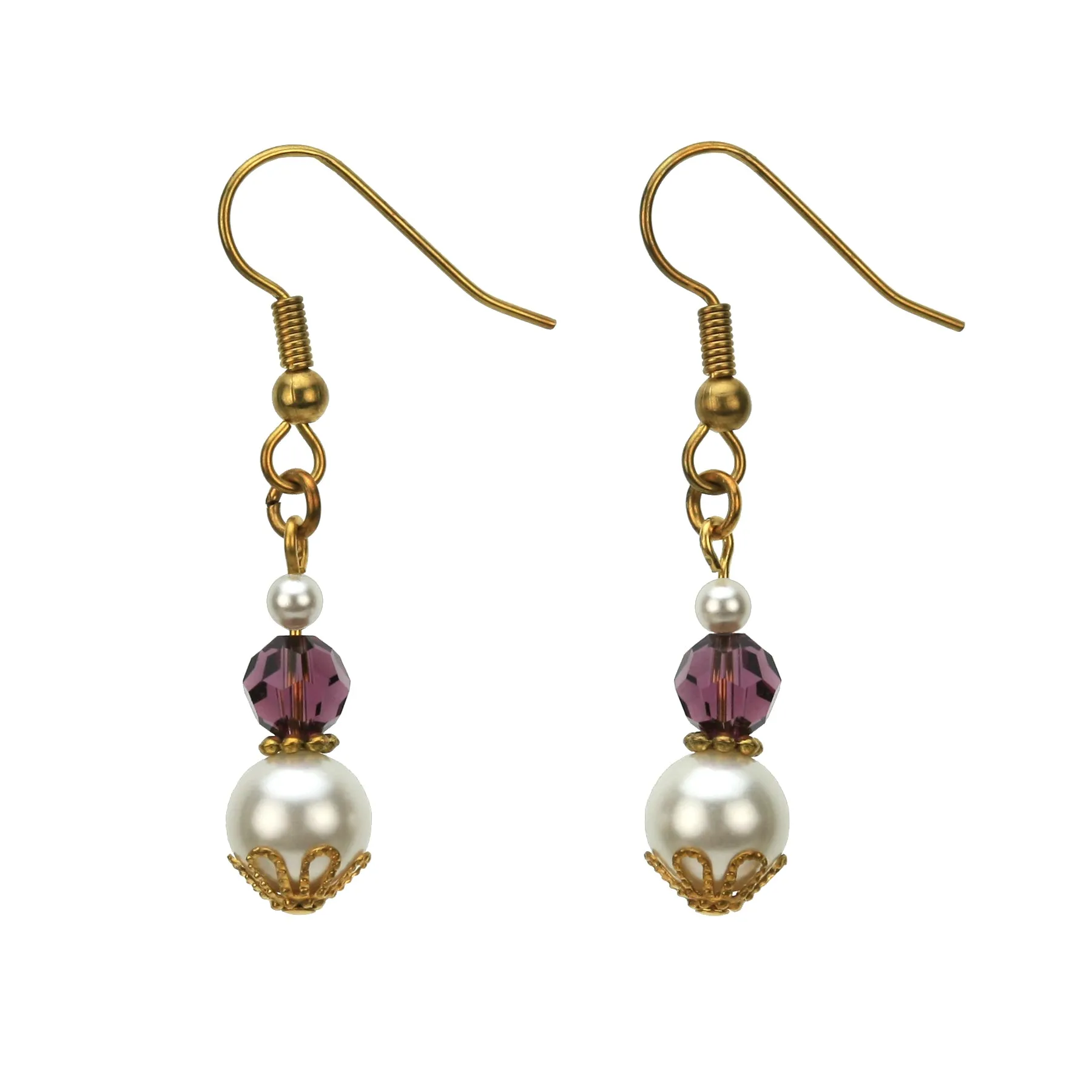 Gold February Birthstone Earrings