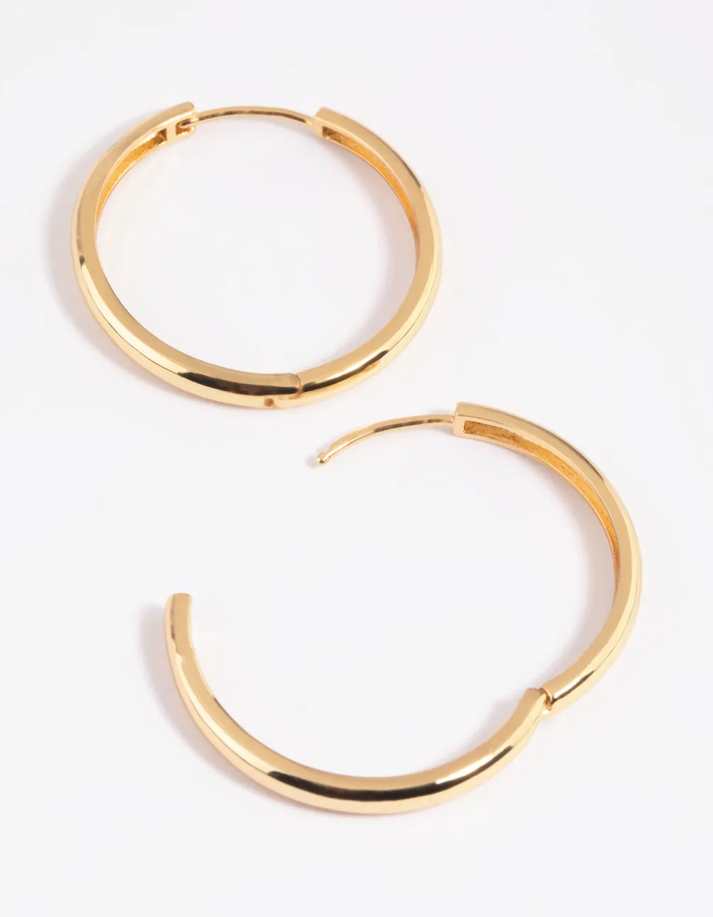 Gold Plated Thin Huggie Hoop Earrings