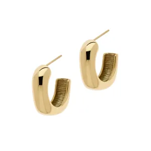 Gold Polished Chunky Hoop Earrings