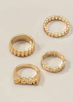 Gold Statement Ring Set