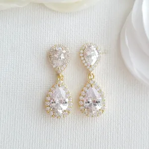 Gold Teardrop Earrings-Emma