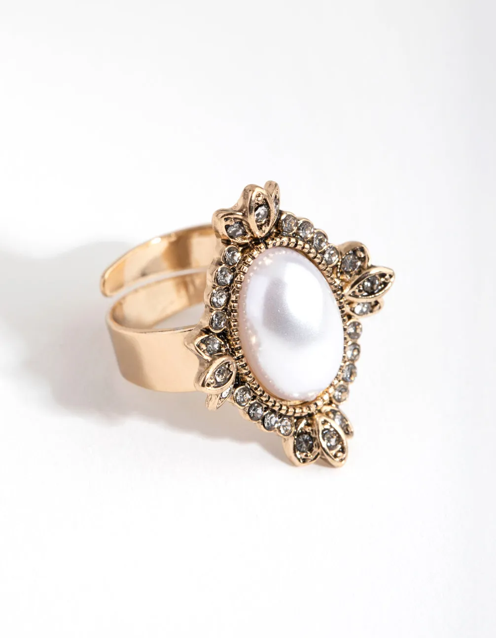 Gold Vintage Pearl Ring