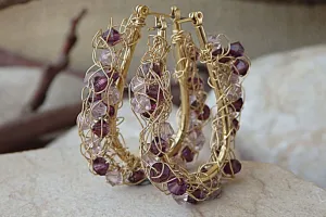 Handmade wire crochet earrings