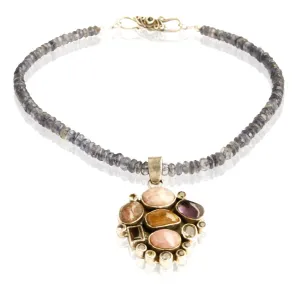 Iolite Gemstone Beaded Necklace