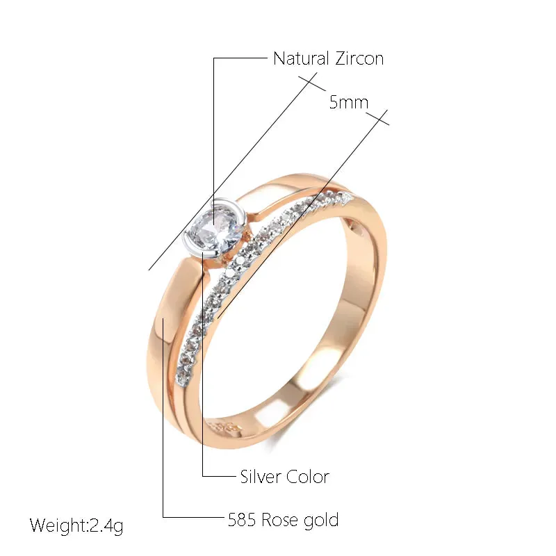 JuliaFashion - 2024 Slim Design Natural Zircon Silver Ring