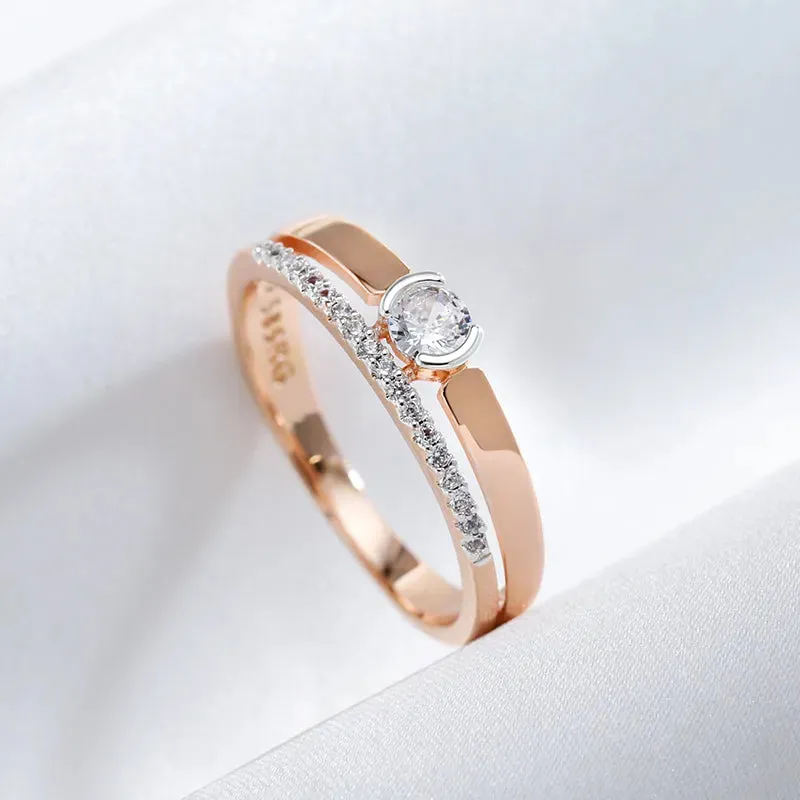 JuliaFashion - 2024 Slim Design Natural Zircon Silver Ring