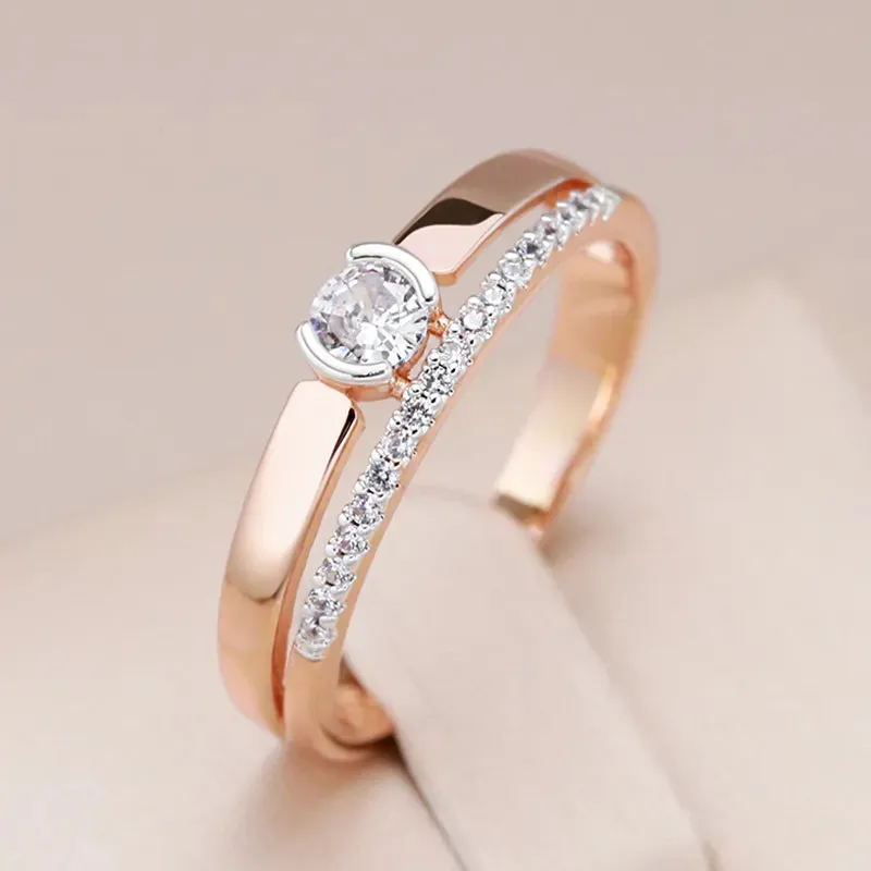 JuliaFashion - 2024 Slim Design Natural Zircon Silver Ring