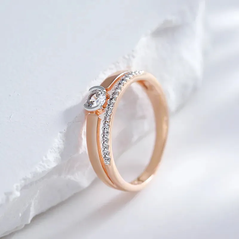 JuliaFashion - 2024 Slim Design Natural Zircon Silver Ring