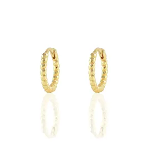 Kris Nations Twisted Hinged Huggie Hoop Earrings