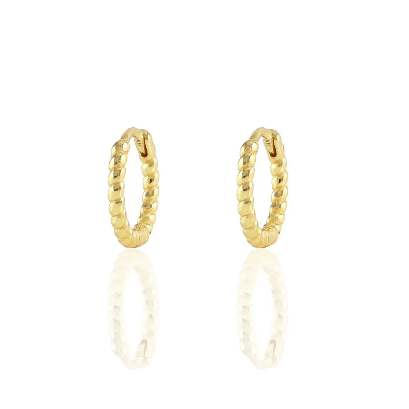 Kris Nations Twisted Hinged Huggie Hoop Earrings