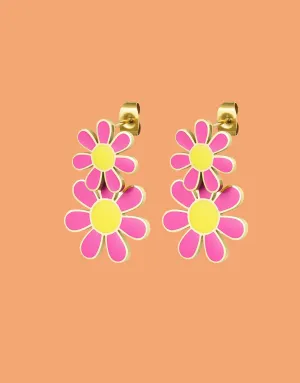 Layered flowers earrings