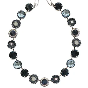 Mariana "Mood Indigo" Silver Plated Lovable Rosette Crystal Necklace, 3084 1069