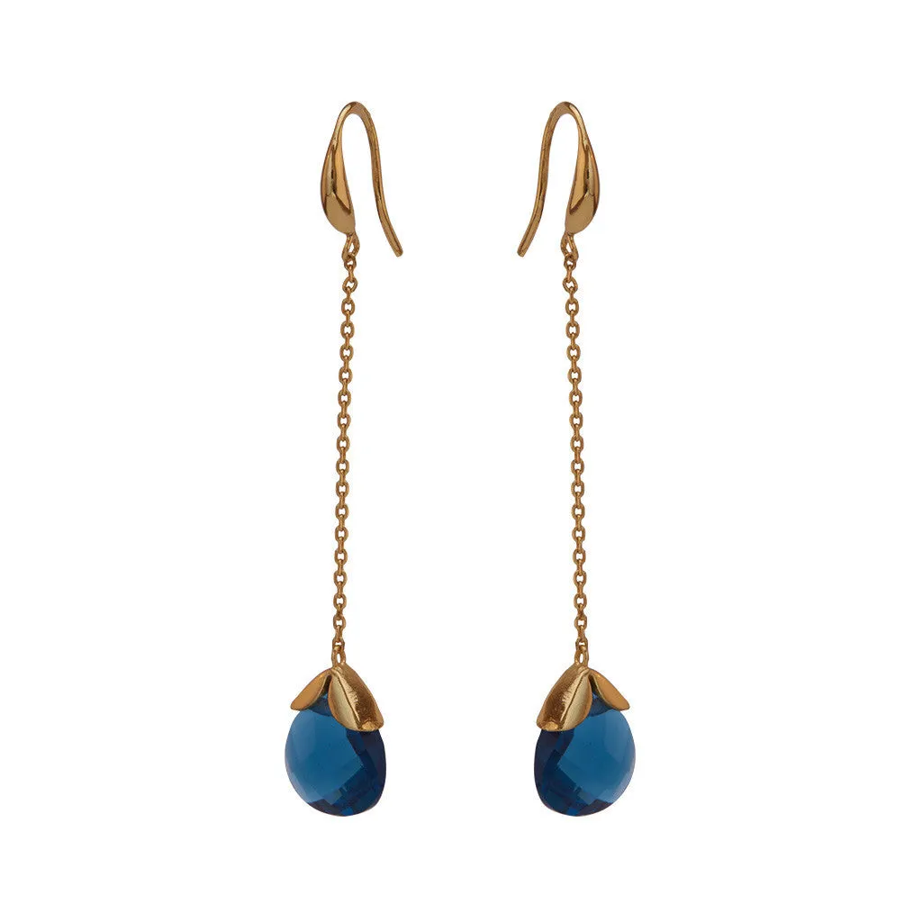 Marylou Gold and Blue Stone Earrings