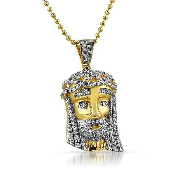 Mini Jesus Piece Pendant .925 Sterling Silver