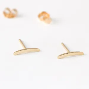 Mini Wave Stud Earrings – 14k Yellow Gold