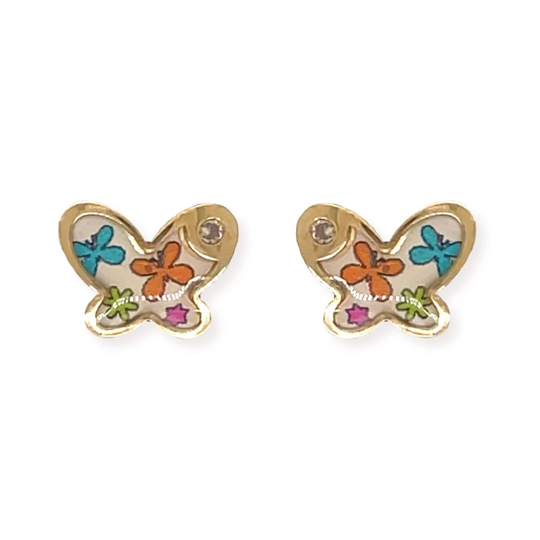 Multi-Color Butterfly Earrings