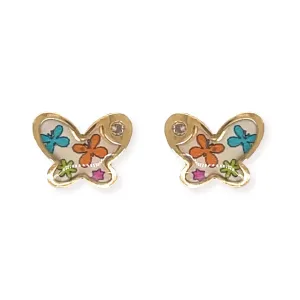 Multi-Color Butterfly Earrings