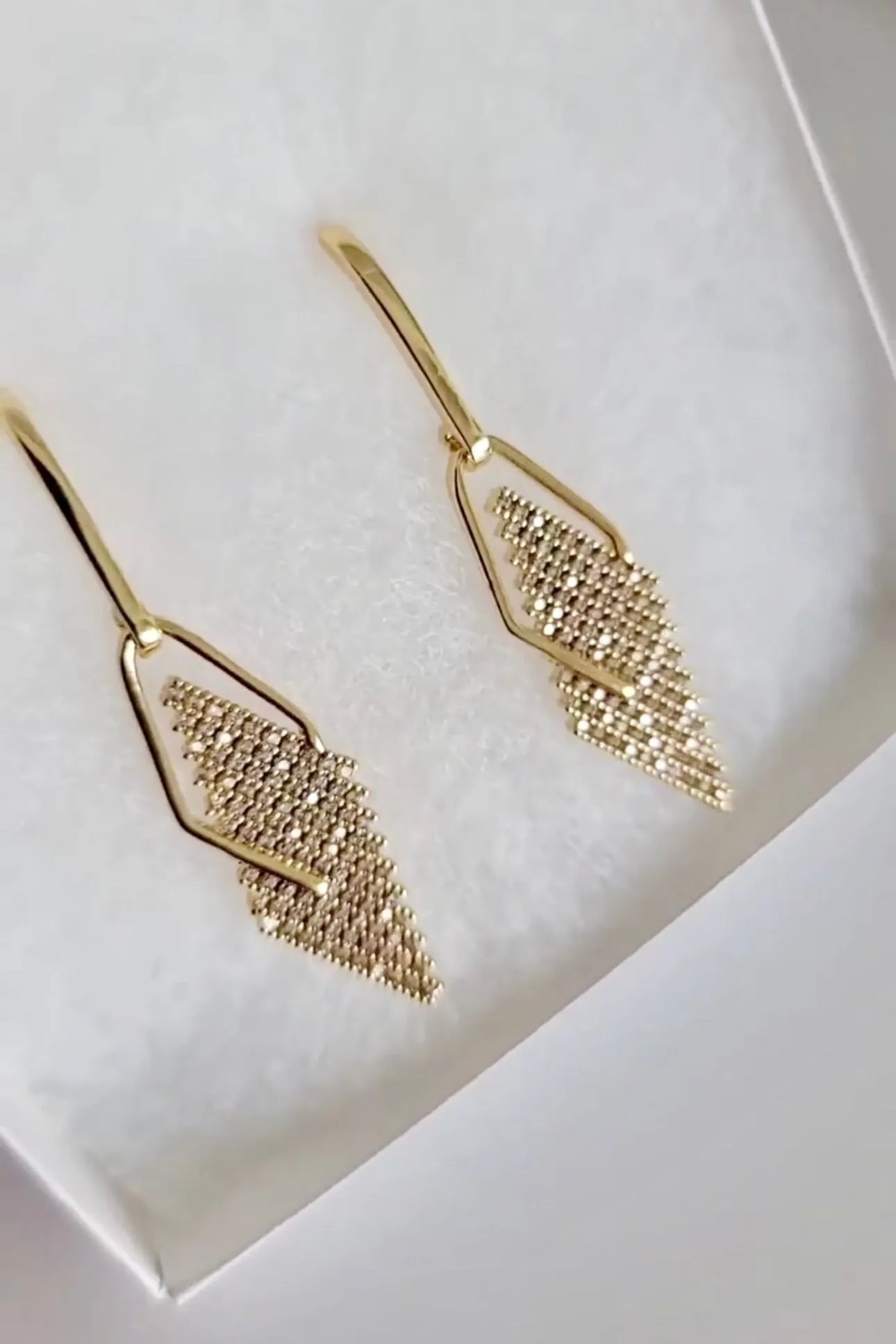 NEW!! 18k Gold Plated Geometric Dangle Earrings