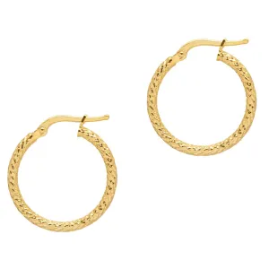 New Textured Sparkly Small Hoop Earrings - Gold