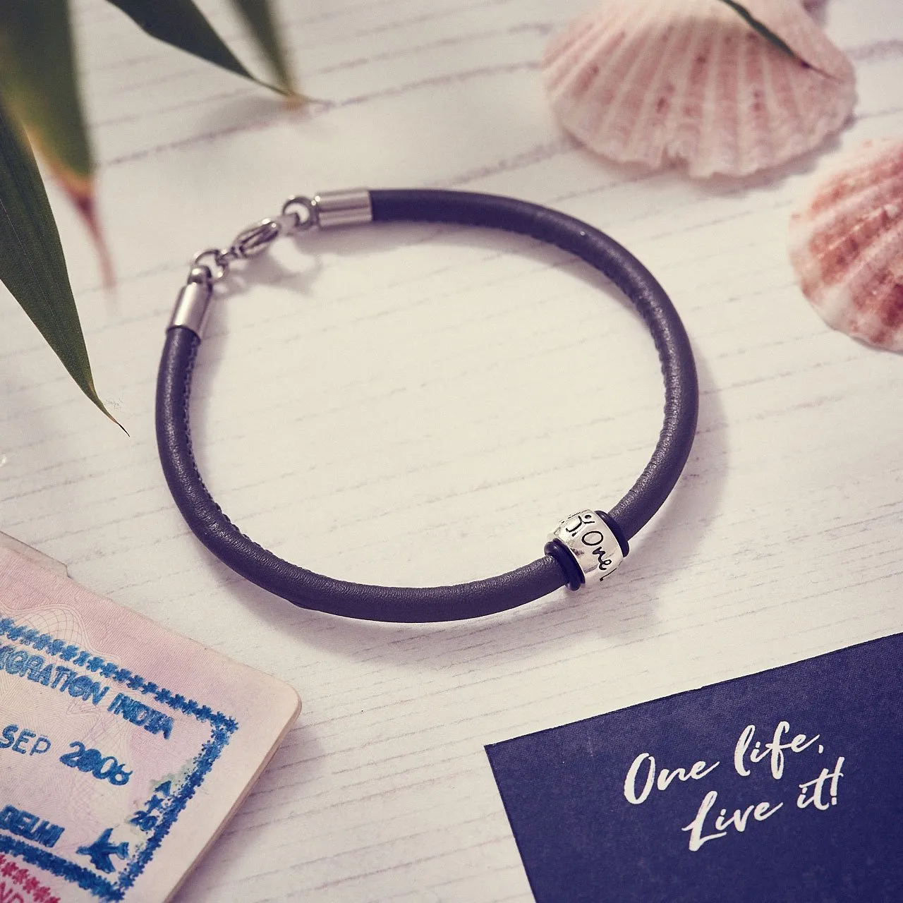 One Life, Live It! Leather Bracelet