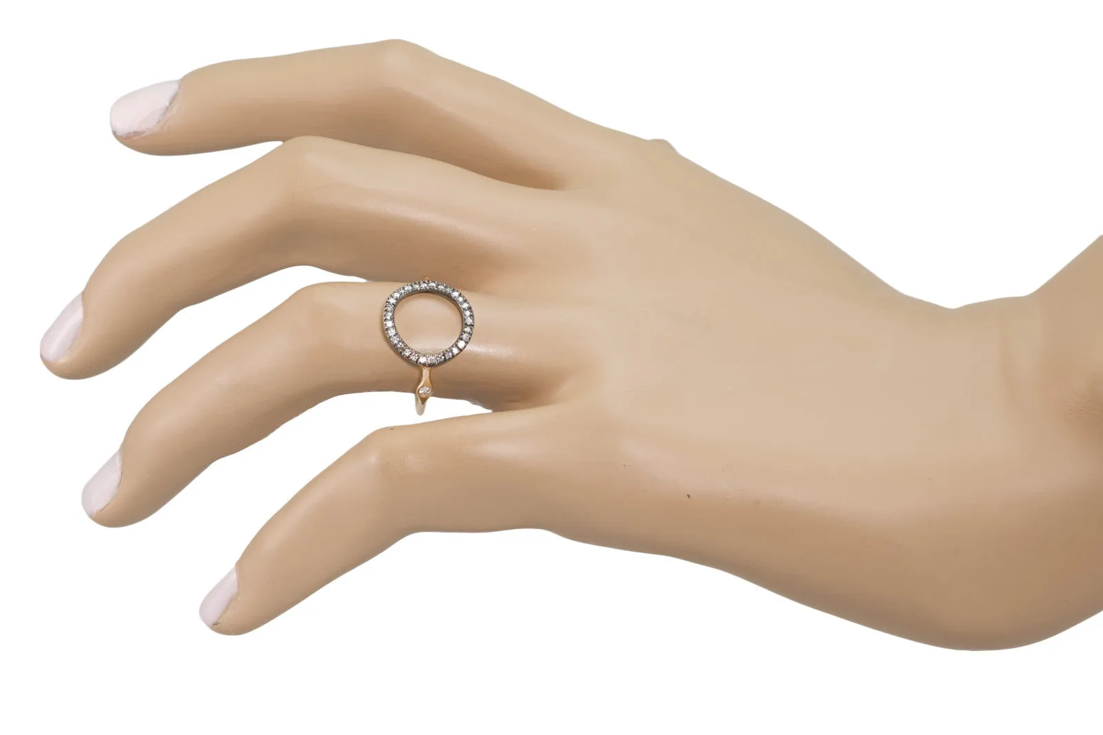 Open Circle Ring with Diamonds