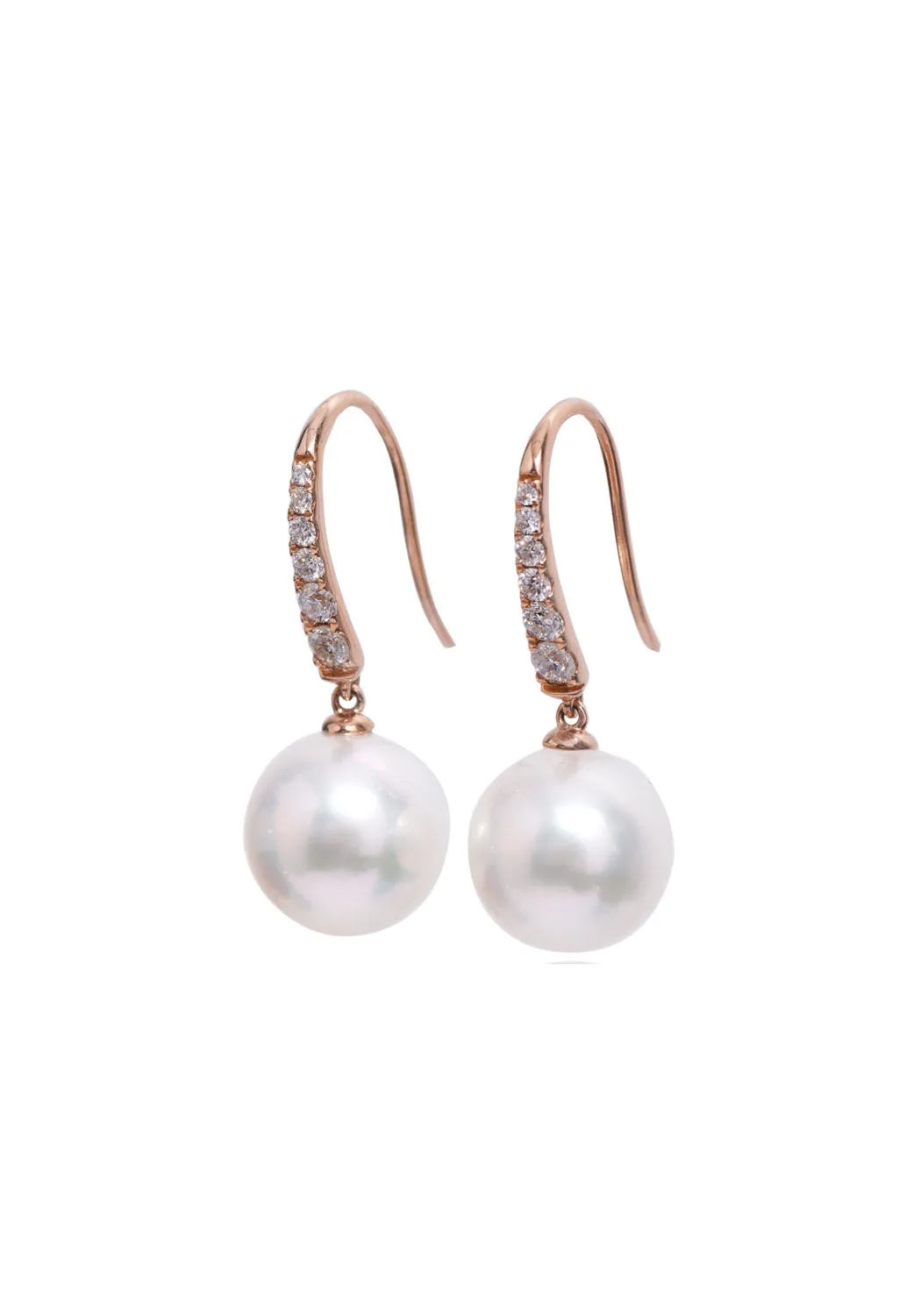 Oster Collection 14KRG Diamond & South Sea Pearl Dangle Earrings