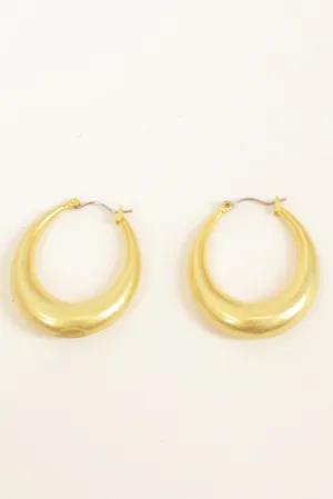 OVAL GOLD HOOP EARRINGS