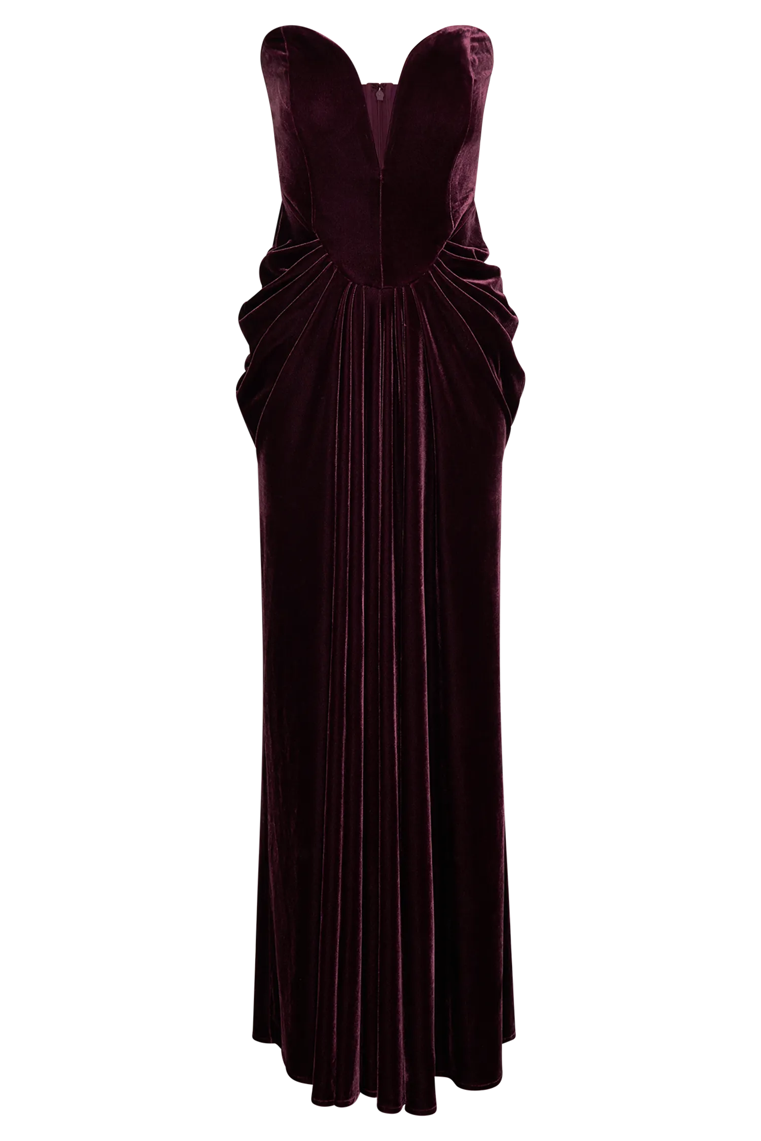 Paige Strapless Velvet Maxi Dress - Plum